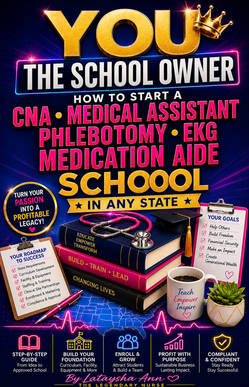 You the school owner book | How to start CNA, Phlebotomy, EKG, Medication aide, and Medical assistant school